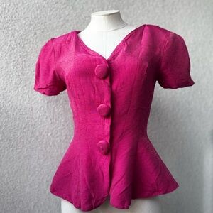 WATTERS & WATTERS VINTAGE hot pink formal top